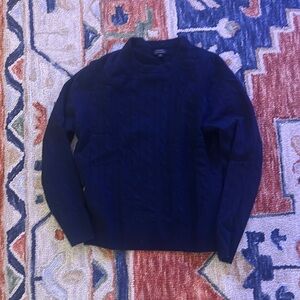 Jcrew Navy Cashmere Cableknit Sweater